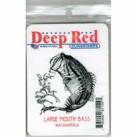 Deep Red Stamps - Cling Mounted Rubber Stamp - Large Mouth Bass