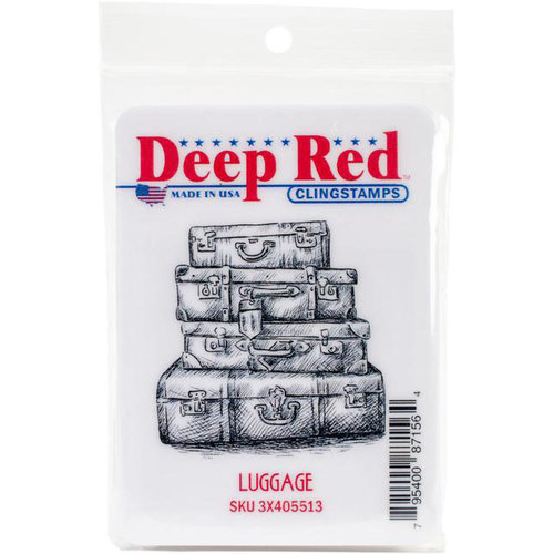 Deep Red Stamps - Cling Mounted Rubber Stamp - Luggage