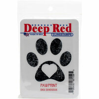 Deep Red Stamps - Cling Mounted Rubber Stamp - Pawprint