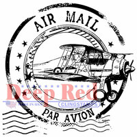 Deep Red Stamps - Cling Mounted Rubber Stamp - Airmail Postmark