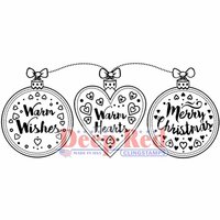 Deep Red Stamps - Christmas - Cling Mounted Rubber Stamp - Warm Hearts