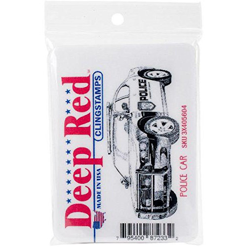 Deep Red Stamps - Cling Mounted Rubber Stamp - Police Car