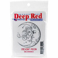Deep Red Stamps - Cling Mounted Rubber Stamp - Crescent Moon