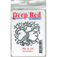 Deep Red Stamps - Cling Mounted Rubber Stamp - Tree of Life