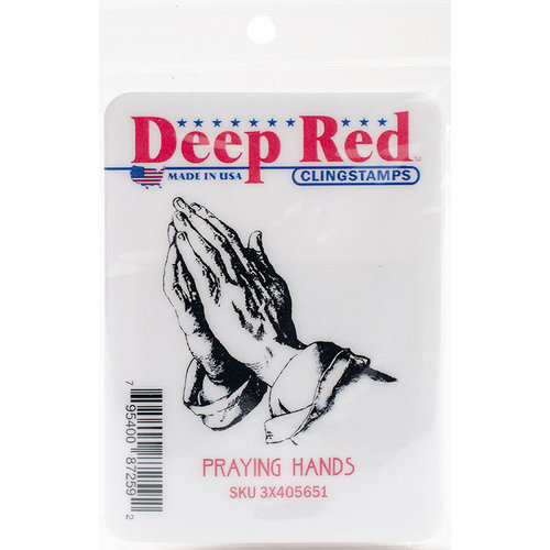 Deep Red Stamps - Cling Mounted Rubber Stamp - Praying Hands