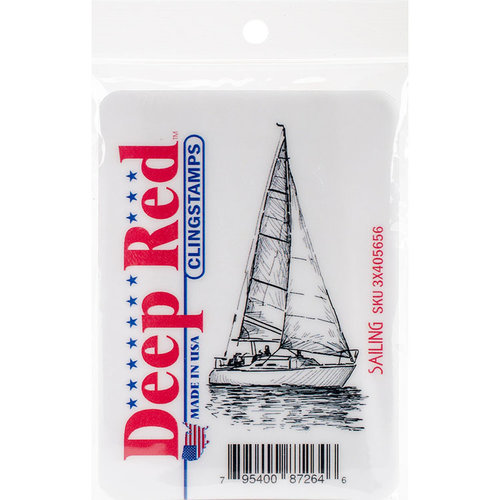 Deep Red Stamps - Cling Mounted Rubber Stamp - Sailing