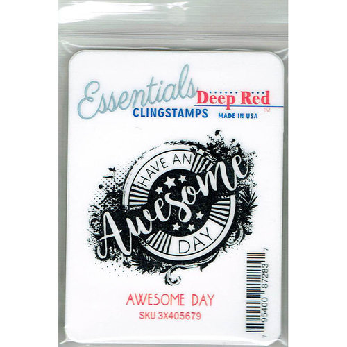 Deep Red Stamps - Cling Mounted Rubber Stamp - Awesome Day Essentials