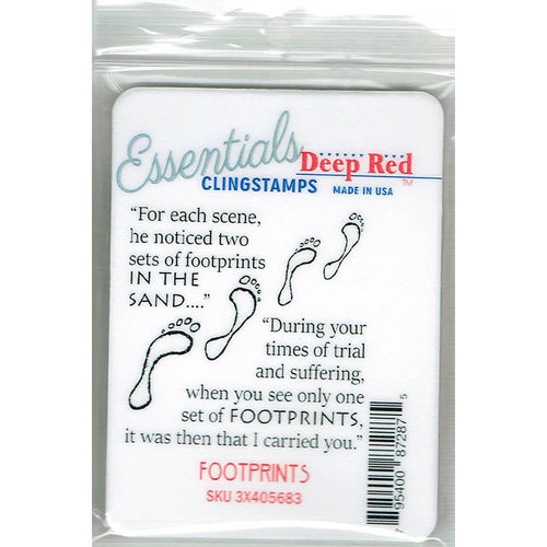 Deep Red Stamps - Cling Mounted Rubber Stamp - Footprints Essentials