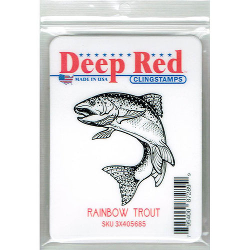 Deep Red Stamps - Cling Mounted Rubber Stamp - Rainbow Trout