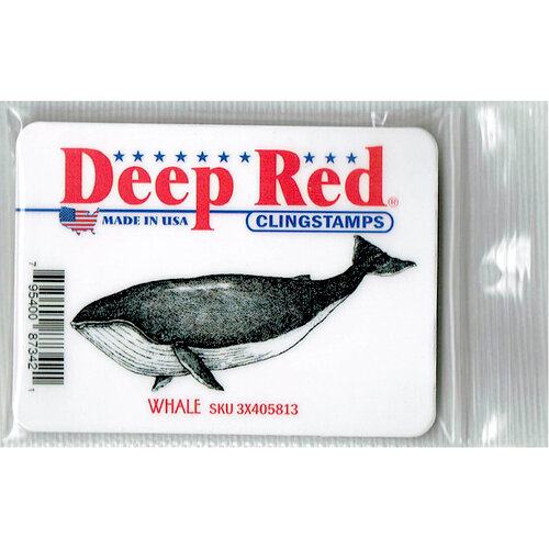Deep Red Stamps - Cling Mounted Rubber Stamp - Whale