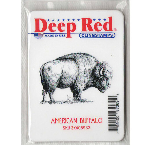 Deep Red Stamps - Cling Mounted Rubber Stamp - American Buffalo