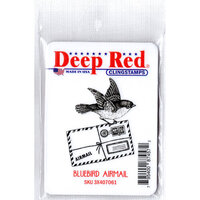 Deep Red Stamps - Cling Mounted Rubber Stamp - Bluebird Airmail