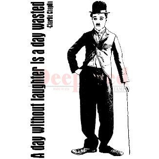 Deep Red Stamps - Cling Mounted Rubber Stamp - Charlie Chaplin