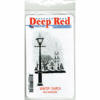 Deep Red Stamps - Cling Mounted Rubber Stamp - Winter Church
