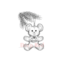 Deep Red Stamps - Cling Mounted Rubber Stamp - Christmas Bear