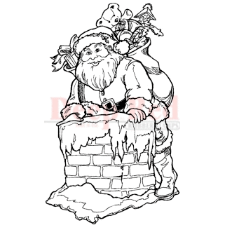 Deep Red Stamps - Cling Mounted Rubber Stamp - Christmas - Santa Claus