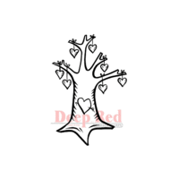 Deep Red Stamps - Cling Mounted Rubber Stamp - Love Tree