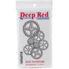 Deep Red Stamps - Cling Mounted Rubber Stamp - Gears Background