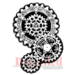 Deep Red Stamps - Cling Mounted Rubber Stamp - Steampunk Gears