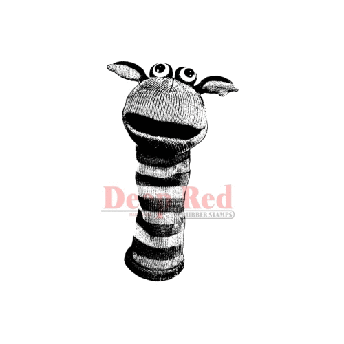 Deep Red Stamps - Cling Mounted Rubber Stamp - Sock Puppet
