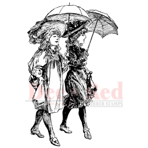 Deep Red Stamps - Cling Mounted Rubber Stamp - Parasol Stroll