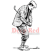 Deep Red Stamps - Cling Mounted Rubber Stamp - Golfer in Knickers