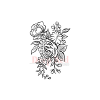 Deep Red Stamps - Cling Mounted Rubber Stamp - Floral Arrangement