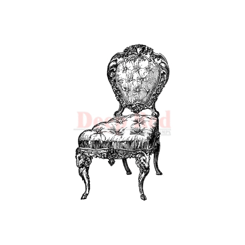 Deep Red Stamps - Cling Mounted Rubber Stamp - Victorian Velvet Chair
