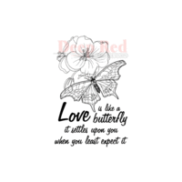 Deep Red Stamps - Cling Mounted Rubber Stamp - Love Is Like A Butterfly