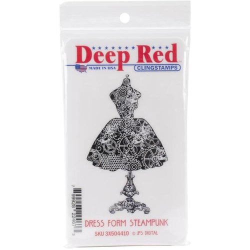 Deep Red Stamps - Cling Mounted Rubber Stamp - Dress Form Steampunk