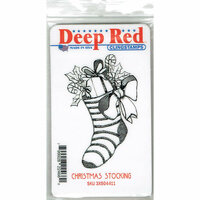 Deep Red Stamps - Cling Mounted Rubber Stamp - Christmas Stocking