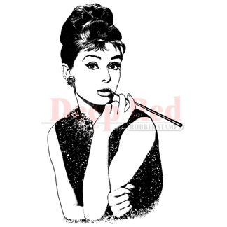 Deep Red Stamps - Cling Mounted Rubber Stamp - Audrey Hepburn