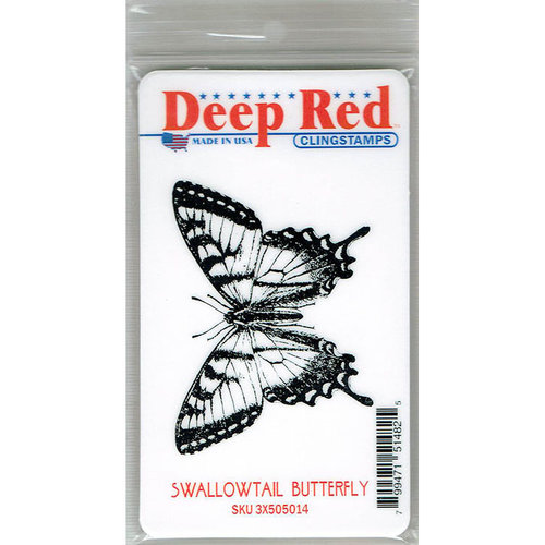 Deep Red Stamps - Cling Mounted Rubber Stamp - Swallowtail Butterfly