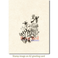 Deep Red Stamps - Cling Mounted Rubber Stamp - Christmas Shopper