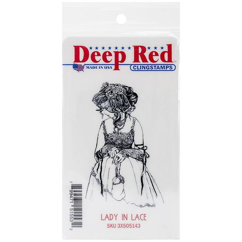 Deep Red Stamps - Cling Mounted Rubber Stamp - Lady in Lace