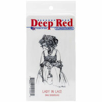 Deep Red Stamps - Cling Mounted Rubber Stamp - Lady in Lace