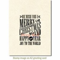 Deep Red Stamps - Cling Mounted Rubber Stamp - Grungy Christmas Wishes