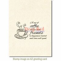 Deep Red Stamps - Cling Mounted Rubber Stamp - Coffee with Friends