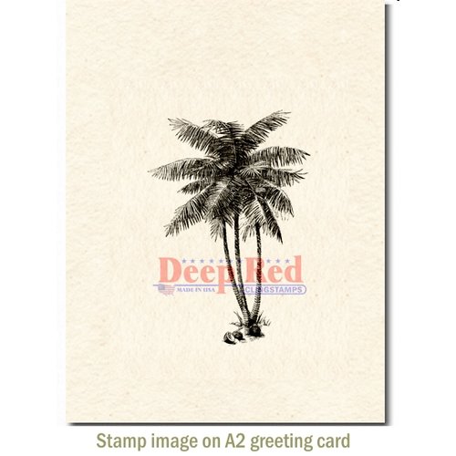 Deep Red Stamps - Cling Mounted Rubber Stamp - Coconut Palms
