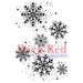Deep Red Stamps - Cling Mounted Rubber Stamp - Snowflake Background