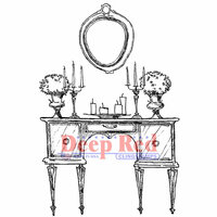 Deep Red Stamps - Cling Mounted Rubber Stamp - Antique Dressing Table