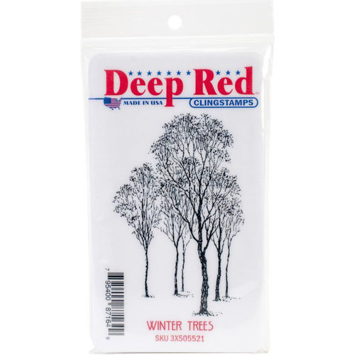 Deep Red Stamps - Cling Mounted Rubber Stamp - Winter Trees