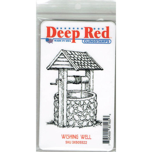 Deep Red Stamps - Cling Mounted Rubber Stamp - Wishing Well