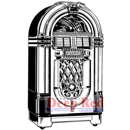 Deep Red Stamps - Cling Mounted Rubber Stamp - Jukebox