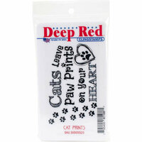 Deep Red Stamps - Cling Mounted Rubber Stamp - Cat Prints