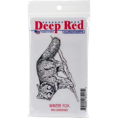Deep Red Stamps - Cling Mounted Rubber Stamp - Winter Fox