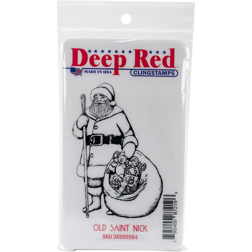 Deep Red Stamps - Christmas - Cling Mounted Rubber Stamp - Old Saint Nick