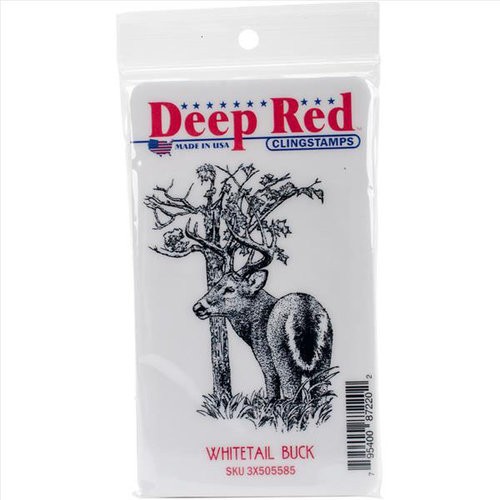 Deep Red Stamps - Cling Mounted Rubber Stamp - Whitetail Buck