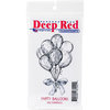 Deep Red Stamps - Cling Mounted Rubber Stamp - Party Balloons