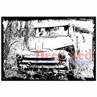 Deep Red Stamps - Cling Mounted Rubber Stamp - Abandoned Truck